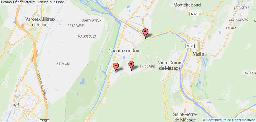 plan défibrillateurs Champ-sur-Drac