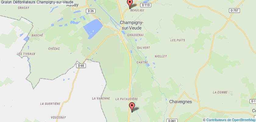 plan défibrillateurs Champigny-sur-Veude