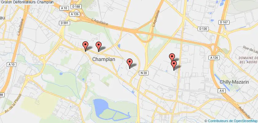 plan défibrillateurs Champlan