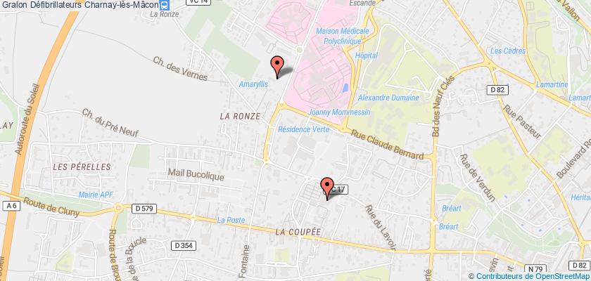 plan défibrillateurs Charnay-lès-Mâcon