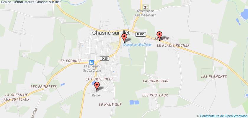 plan défibrillateurs Chasné-sur-Illet