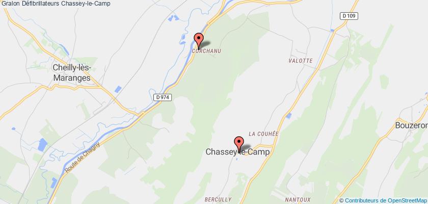 plan défibrillateurs Chassey-le-Camp