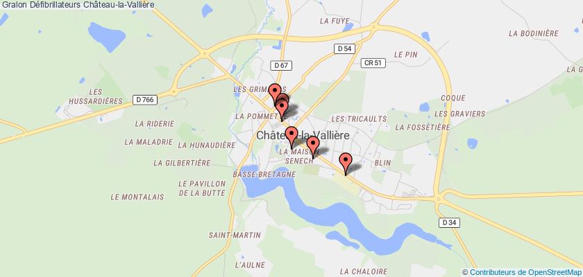 plan défibrillateurs Château-la-Vallière