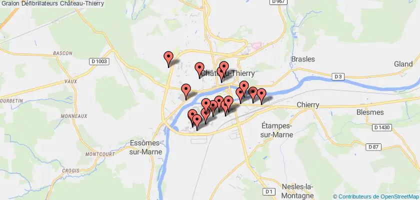 plan défibrillateurs Château-Thierry