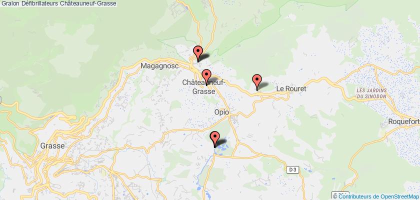 plan défibrillateurs Châteauneuf-Grasse