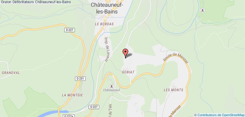 plan défibrillateurs Châteauneuf-les-Bains