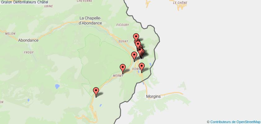 plan défibrillateurs Châtel