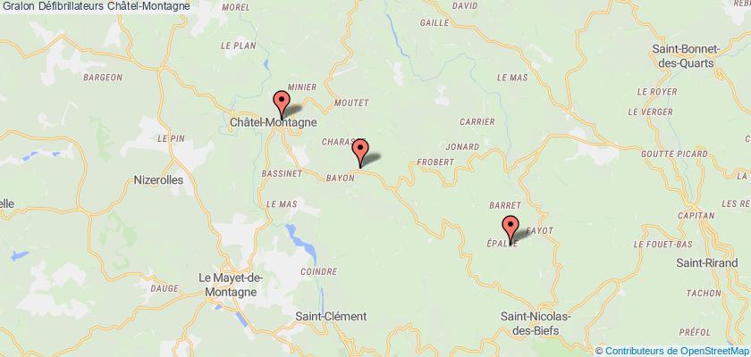 plan défibrillateurs Châtel-Montagne