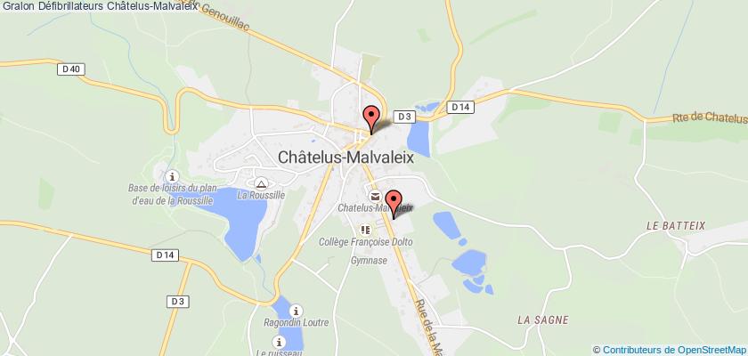 plan défibrillateurs Châtelus-Malvaleix