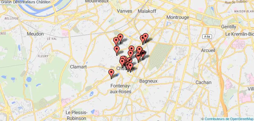 plan défibrillateurs Châtillon