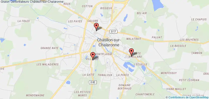 plan défibrillateurs Châtillon-sur-Chalaronne