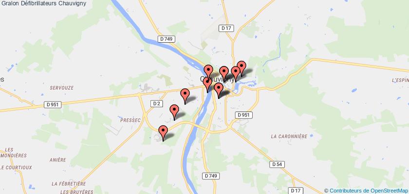 plan défibrillateurs Chauvigny