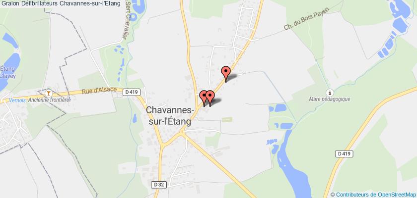 plan défibrillateurs Chavannes-sur-l'Etang