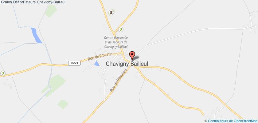 plan défibrillateurs Chavigny-Bailleul