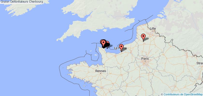 plan défibrillateurs Cherbourg