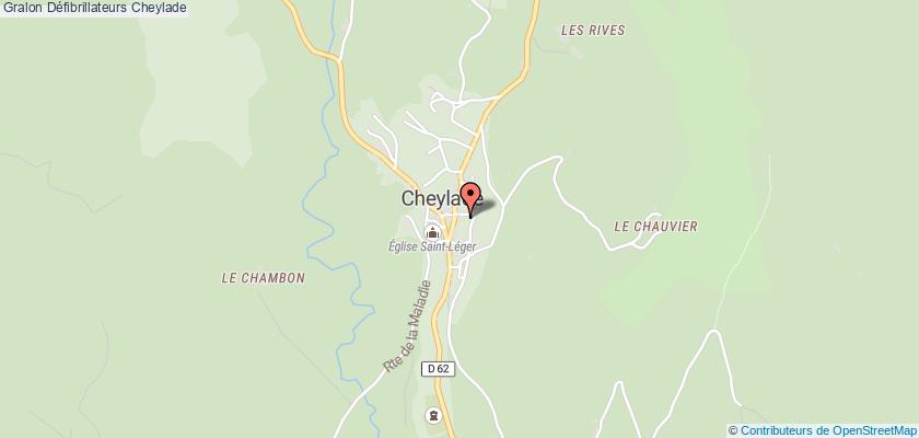 plan défibrillateurs Cheylade
