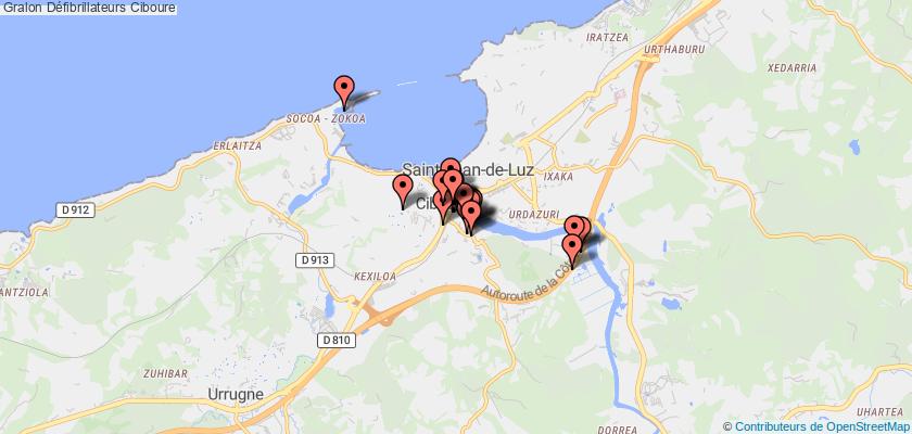 plan défibrillateurs Ciboure