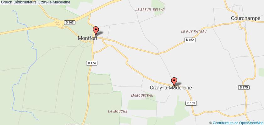 plan défibrillateurs Cizay-la-Madeleine
