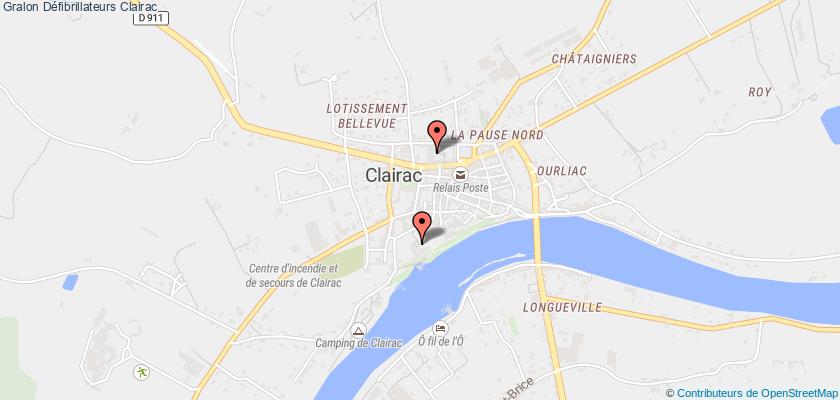 plan défibrillateurs Clairac