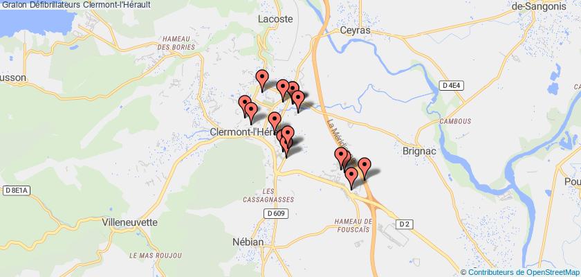 plan défibrillateurs Clermont-l'Hérault