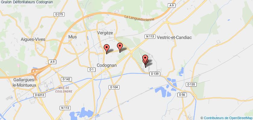 plan défibrillateurs Codognan