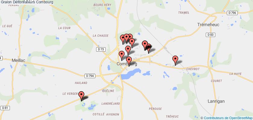 plan défibrillateurs Combourg
