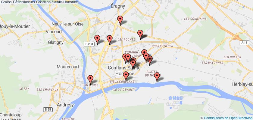 plan défibrillateurs Conflans-Sainte-Honorine