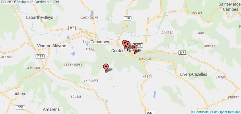 plan défibrillateurs Cordes-sur-Ciel