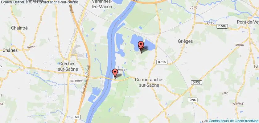 plan défibrillateurs Cormoranche-sur-Saône