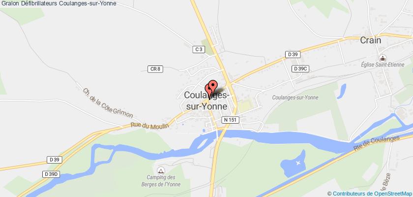 plan défibrillateurs Coulanges-sur-Yonne