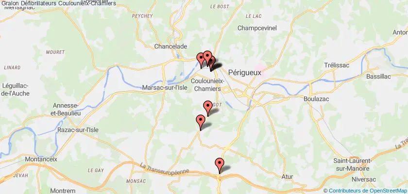 plan défibrillateurs Coulounieix-Chamiers