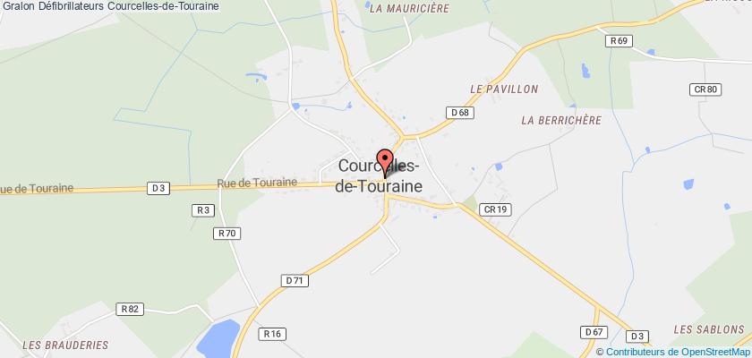 plan défibrillateurs Courcelles-de-Touraine