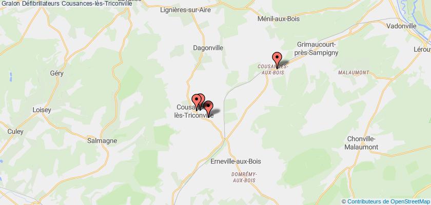 plan défibrillateurs Cousances-lès-Triconville