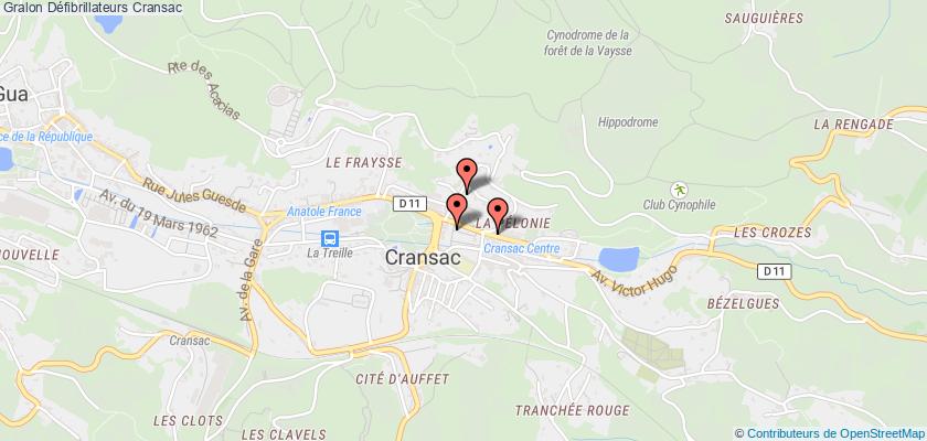 plan défibrillateurs Cransac