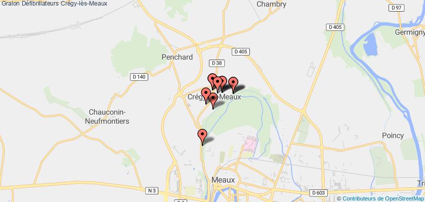 plan défibrillateurs Crégy-lès-Meaux