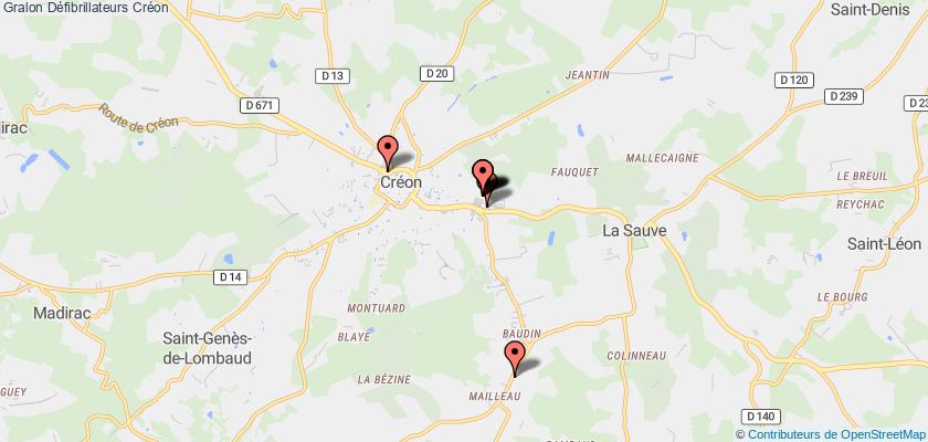 plan défibrillateurs Créon