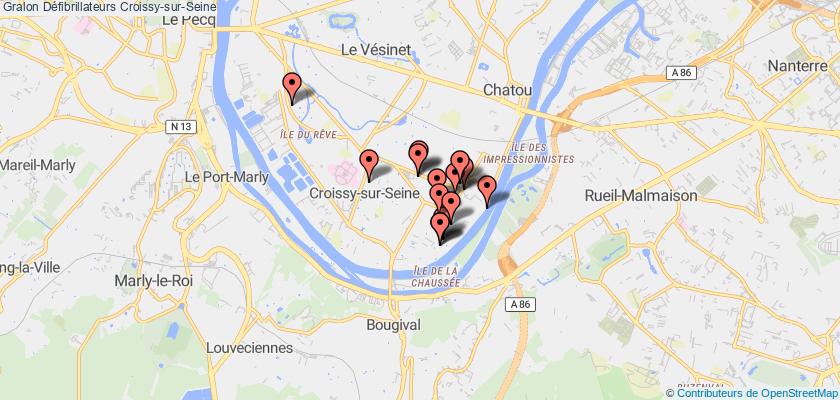 plan défibrillateurs Croissy-sur-Seine