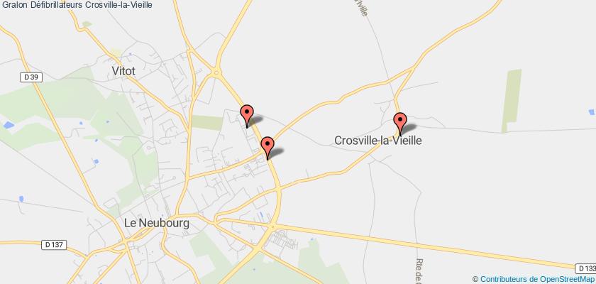 plan défibrillateurs Crosville-la-Vieille