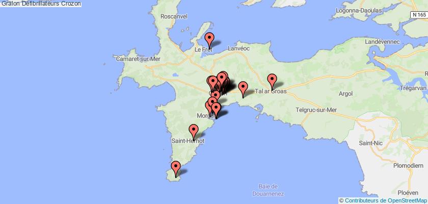 plan défibrillateurs Crozon