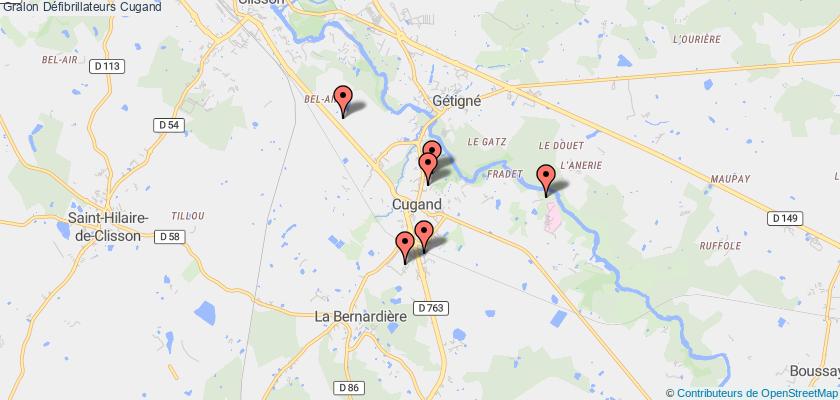 plan défibrillateurs Cugand