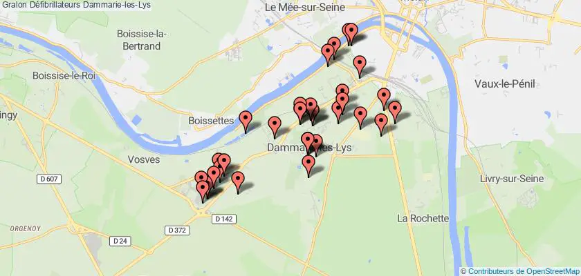 plan défibrillateurs Dammarie-les-Lys
