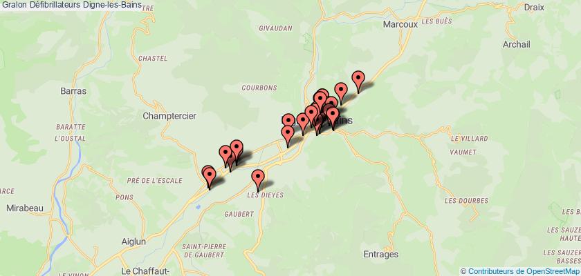 plan défibrillateurs Digne-les-Bains