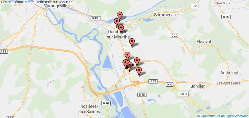 plan défibrillateurs Dombasle-sur-Meurthe