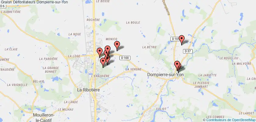 plan défibrillateurs Dompierre-sur-Yon