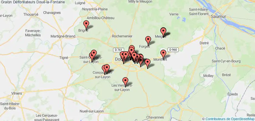 plan défibrillateurs Doué-la-Fontaine