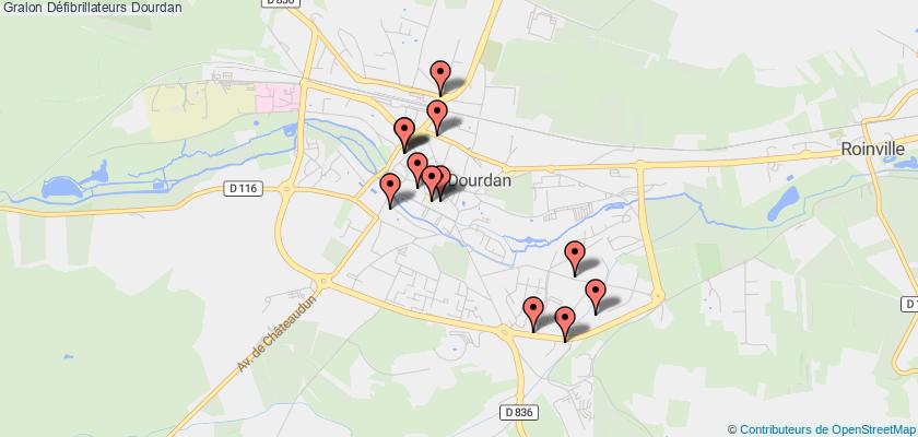 plan défibrillateurs Dourdan