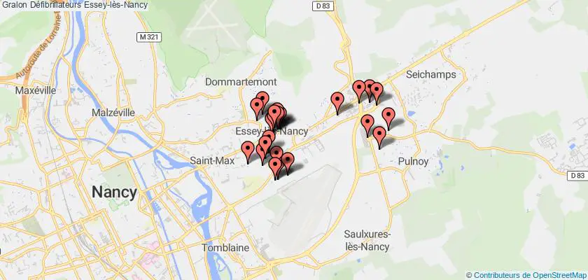 plan défibrillateurs Essey-lès-Nancy