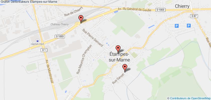 plan défibrillateurs Etampes-sur-Marne
