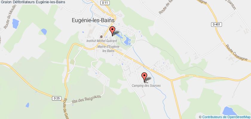 plan défibrillateurs Eugénie-les-Bains