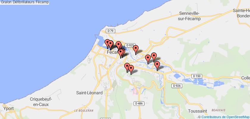 plan défibrillateurs Fécamp